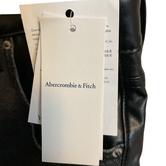 Abercrombie & Fitch Pants Women 18R Faux Leather Ankle Straight Ultra High Rise - Picture 8 of 16